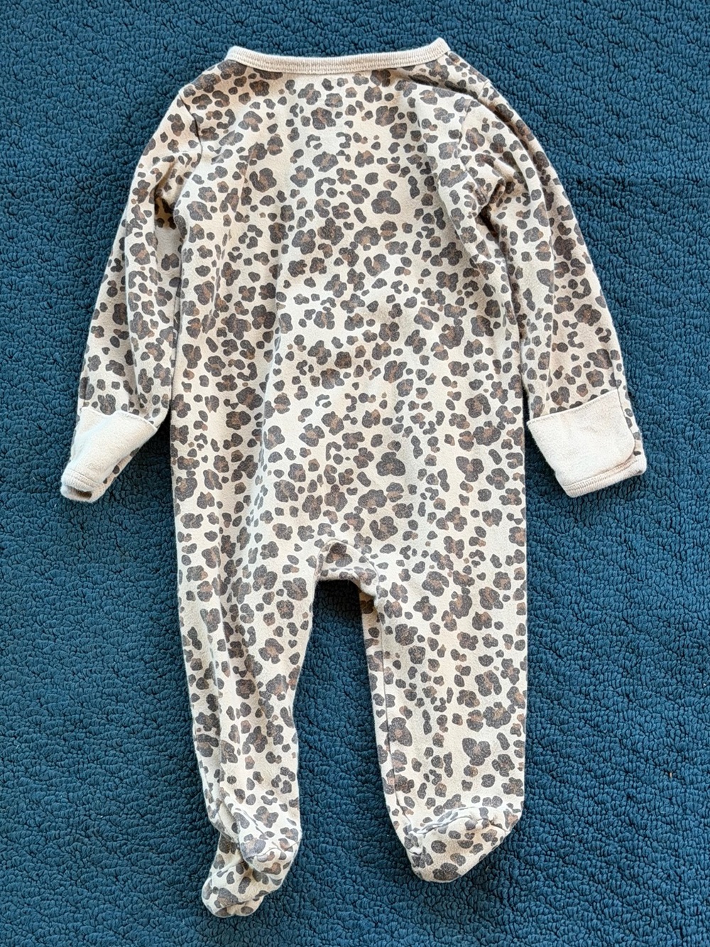 wonder nation Beige Leopard Zip Footed One-Piece - Picture 2 of 5